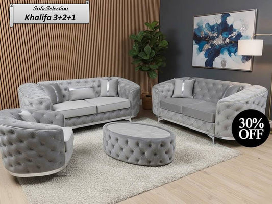 Khalifa Sofa and Chair with Stool 3+2+1 Chair