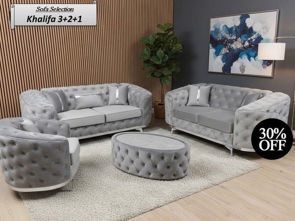 Khalifa Sofa and Chair with Stool 3+2+1 Chair