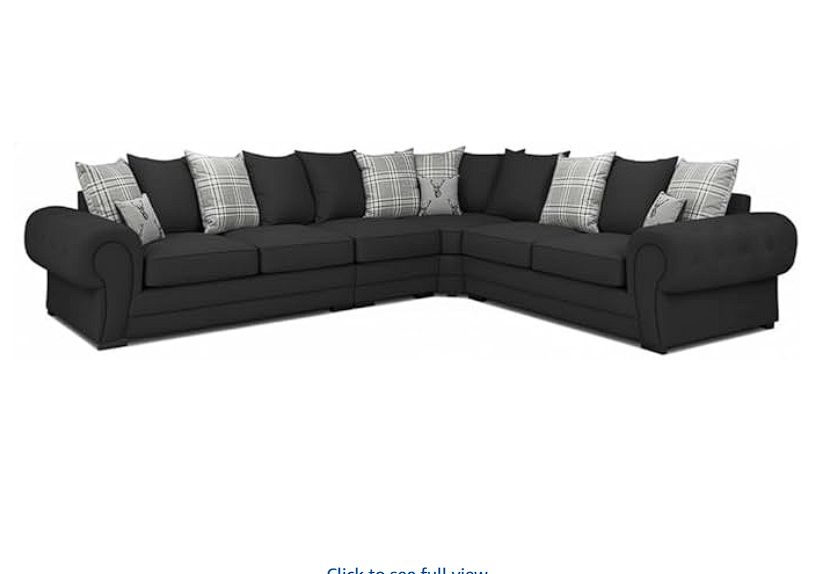 Hot Season 3 C 2 Corner Setter - Large Verona Left or Right Hand 6 Seater Sofa Grey Chenille - Comfy Designer Scatter Back Cushions - Modular Dual Arm Corner Suites for Living Room Lounge Indoors Decor