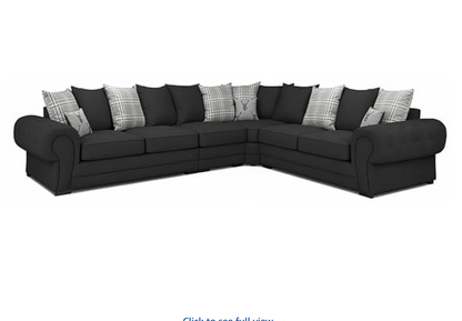 Hot Season 3 C 2 Corner Setter - Large Verona Left or Right Hand 6 Seater Sofa Grey Chenille - Comfy Designer Scatter Back Cushions - Modular Dual Arm Corner Suites for Living Room Lounge Indoors Decor