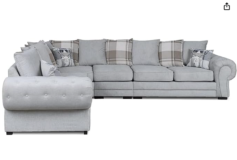 Verona 3C2 Corner Sofa | Dual Arm 6 Seater Couch | Scatter Back Corner Sofa for Living Room