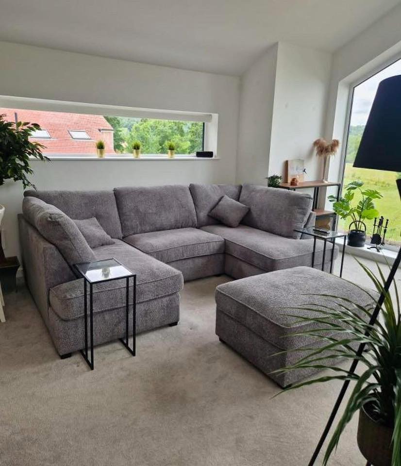 CloudComfort Modular Corner Sofa – Ultra Soft Grey Velvet with Deep Cushions