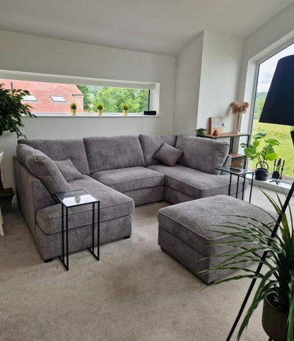 CloudComfort Modular Corner Sofa – Ultra Soft Grey Velvet with Deep Cushions