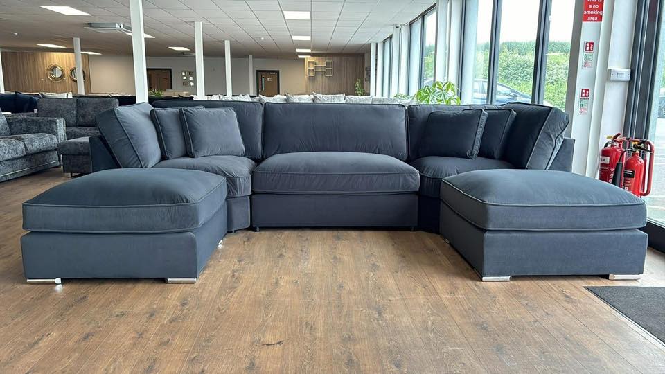 CloudComfort Modular Corner Sofa – Ultra Soft Grey Velvet with Deep Cushions