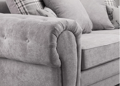 Verona Grey Corner Sofa - Soft Fabric Scatter back Cushions-Sofa For Sale-2C2 Large Couch