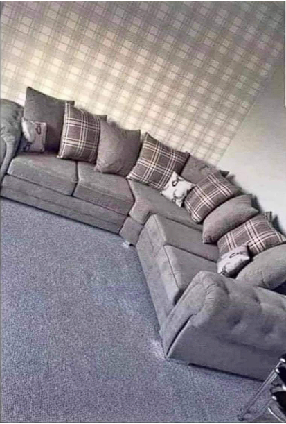 Verona Grey Corner Sofa - Soft Fabric Scatter back Cushions-Sofa For Sale-2C2 Large Couch