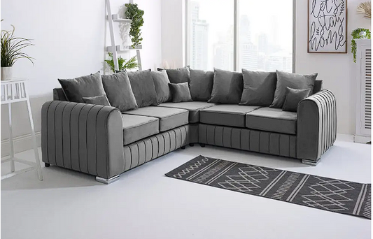 Best Selling Lilly Corner Grey Scatterback Sofa - Upto 30% Off